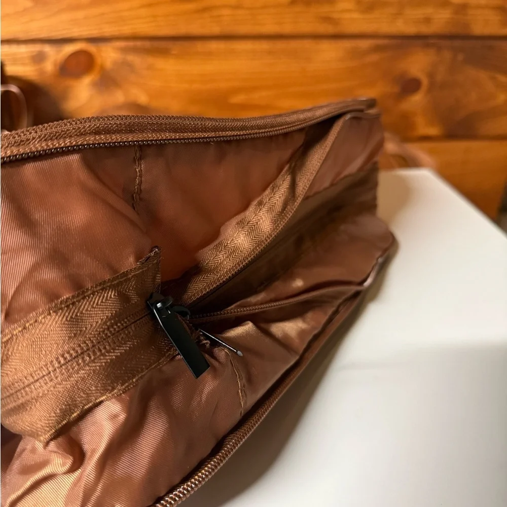 Brown and Black Faux Leather Packing Cube